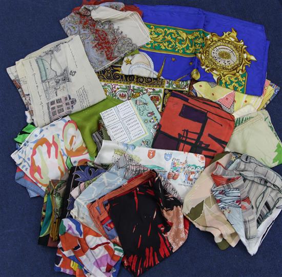 A collection of silk scarves,